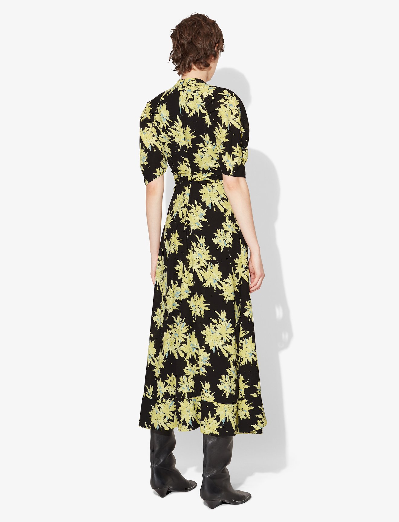 Splatter Floral Short Sleeve Dress #2