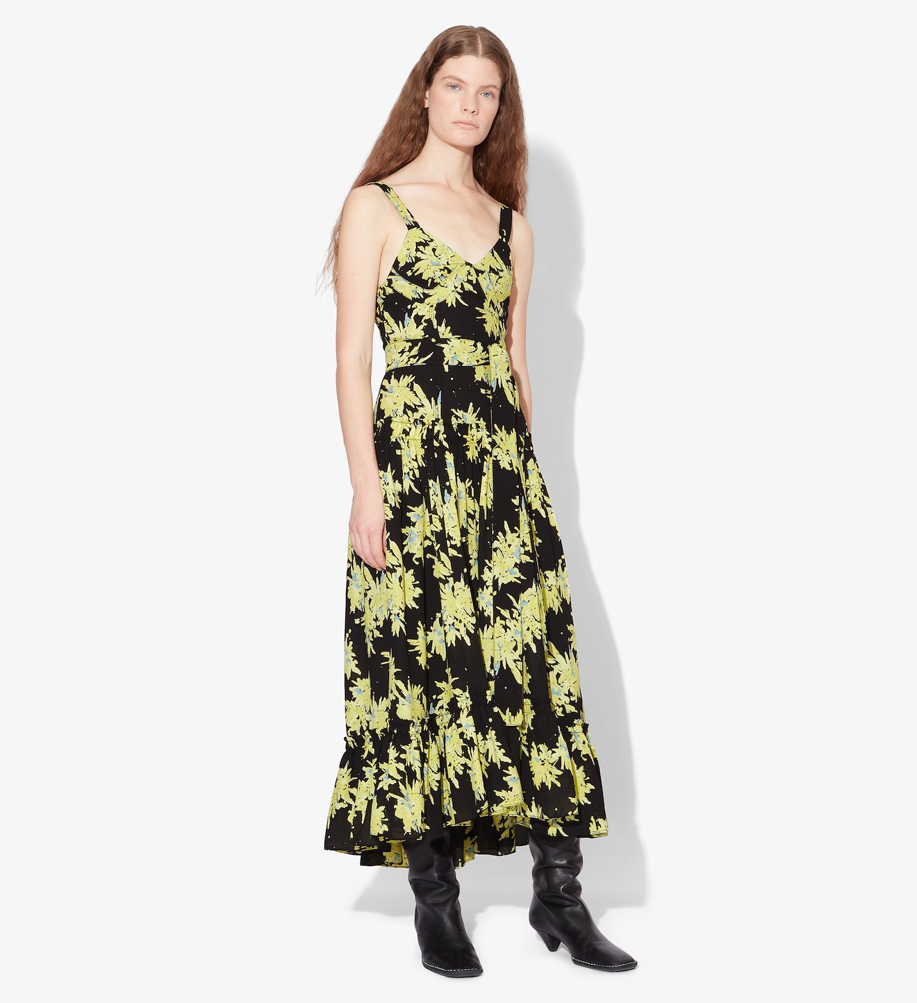 Splatter Floral Tiered Dress