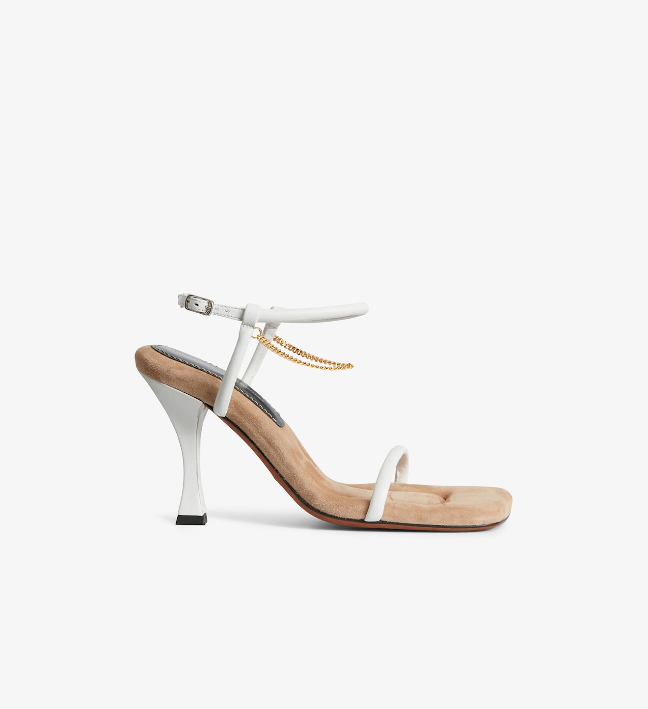 Square Padded Chain Sandals - 90mm