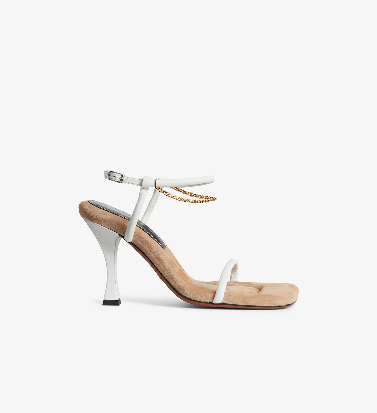 Square Padded Chain Sandals - 90mm