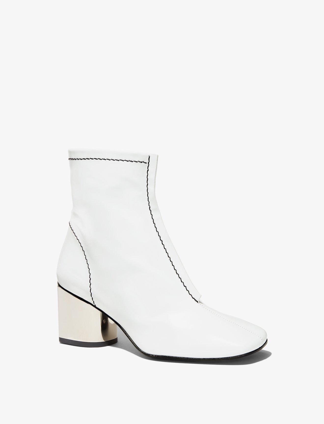 Square Toe Topstitched Boots #1
