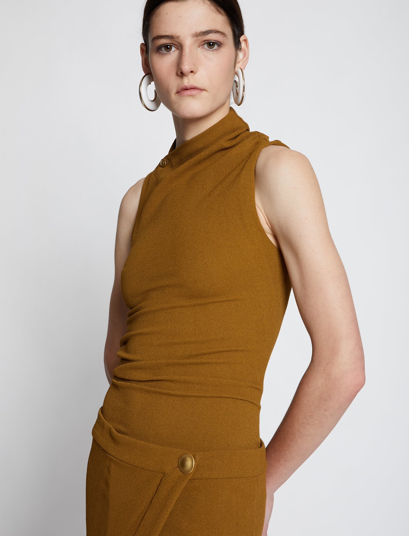 Stretch Crepe Twisted Wrap Dress #3