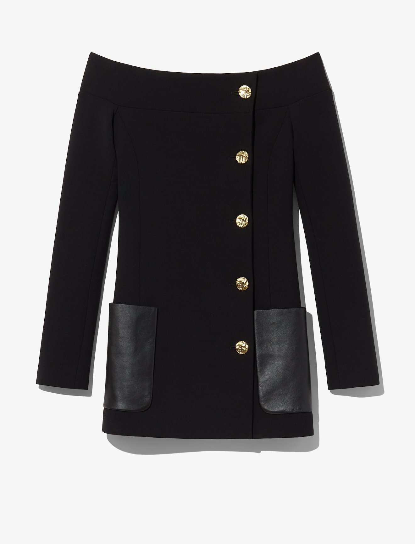 Stretch Suiting Off Shoulder Blazer #4