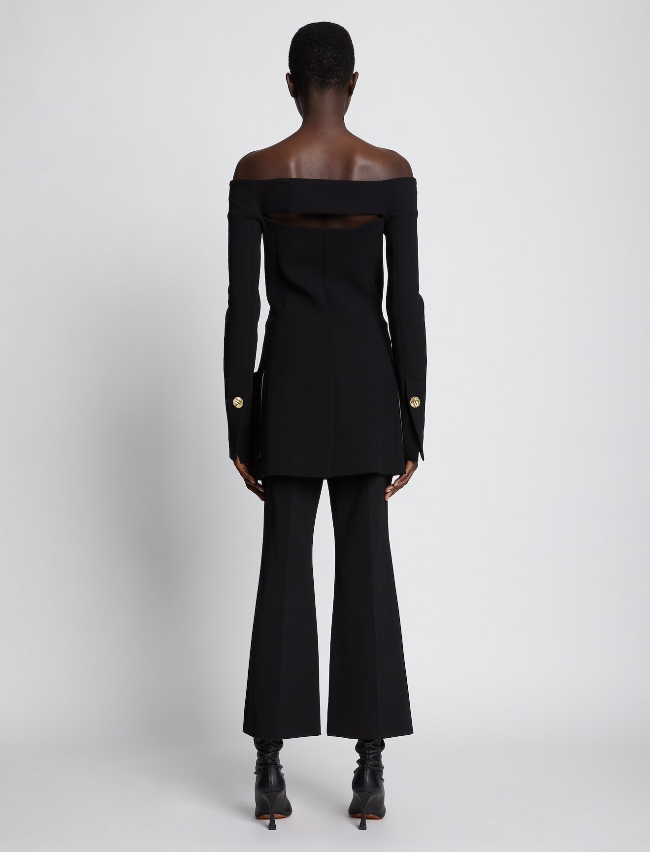 Stretch Suiting Off Shoulder Blazer #2
