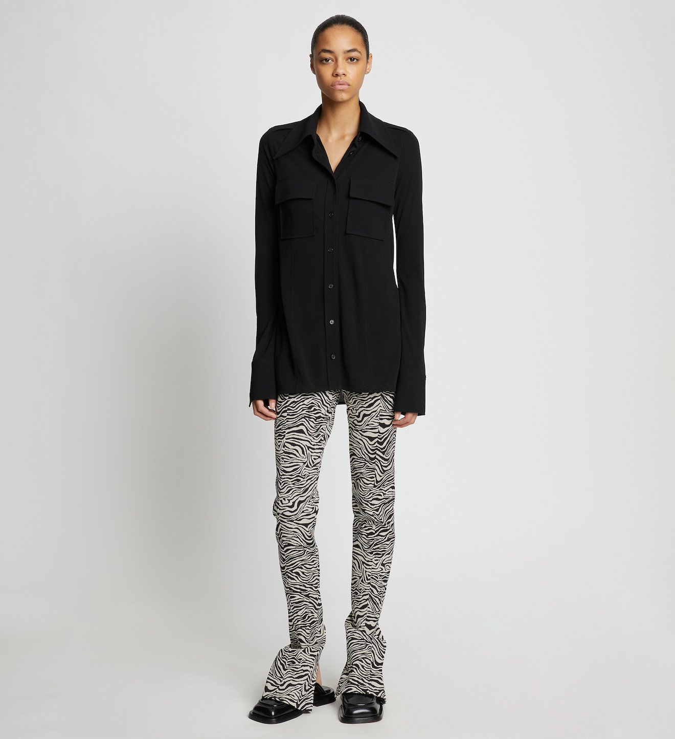 Stretch Zebra Jacquard Pants