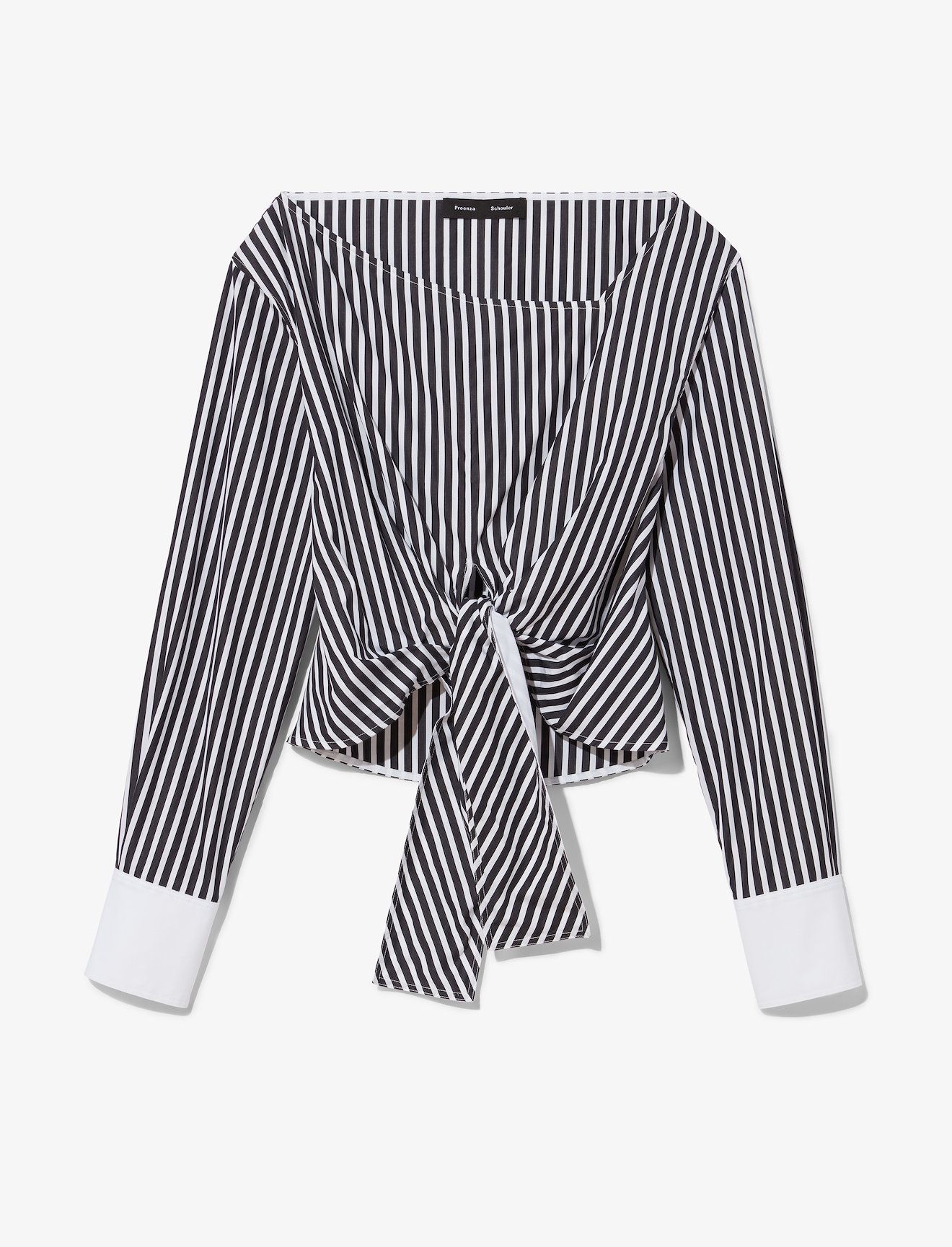Stripe Poplin Tie Top #4