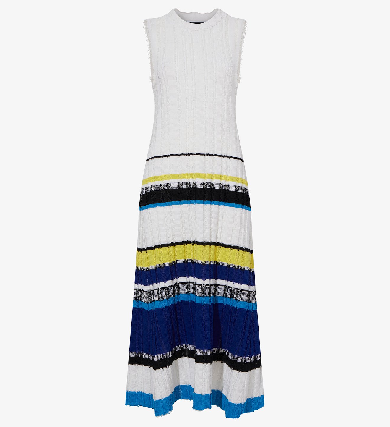 Striped Fil Coupe Sleeveless Knit Dress
