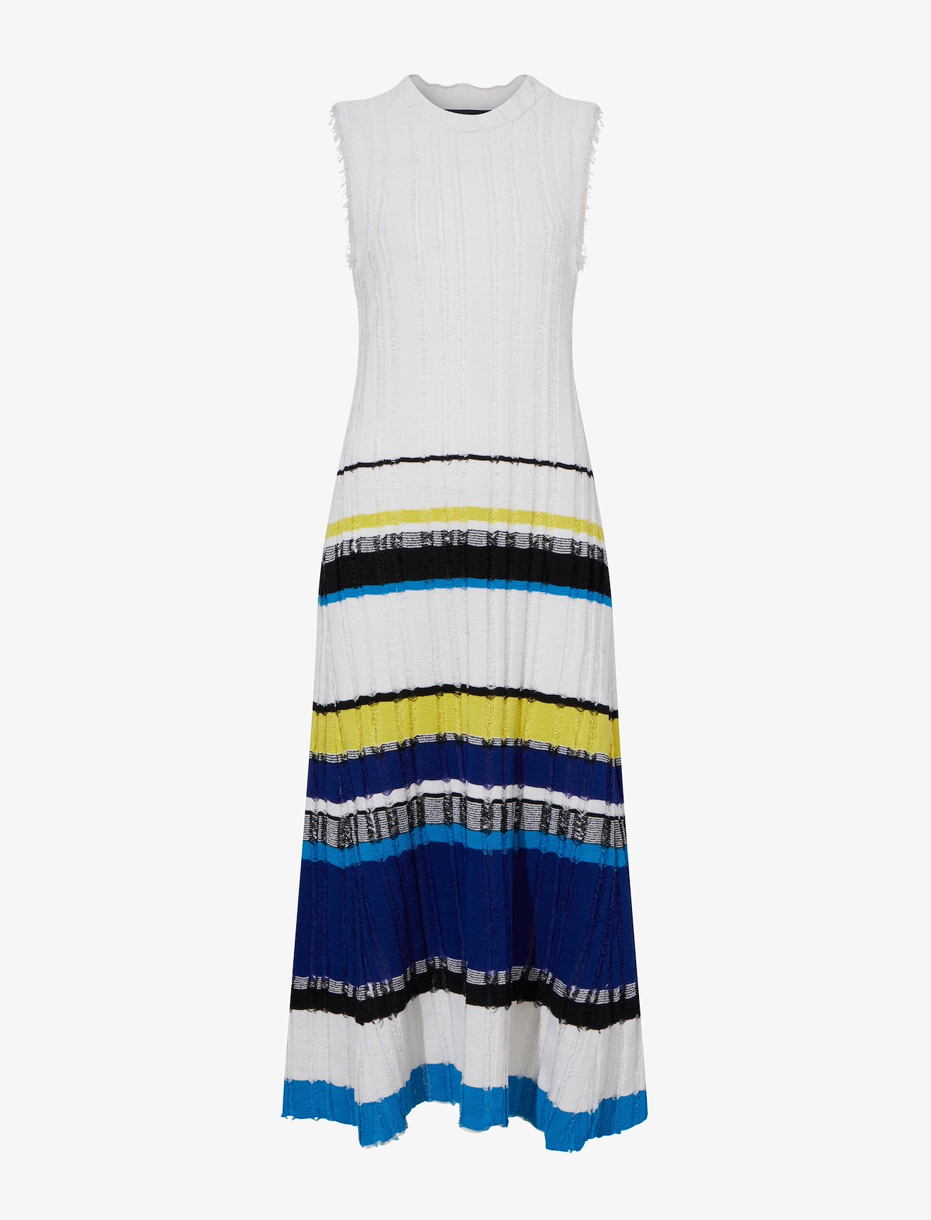 Striped Fil Coupe Sleeveless Knit Dress #1