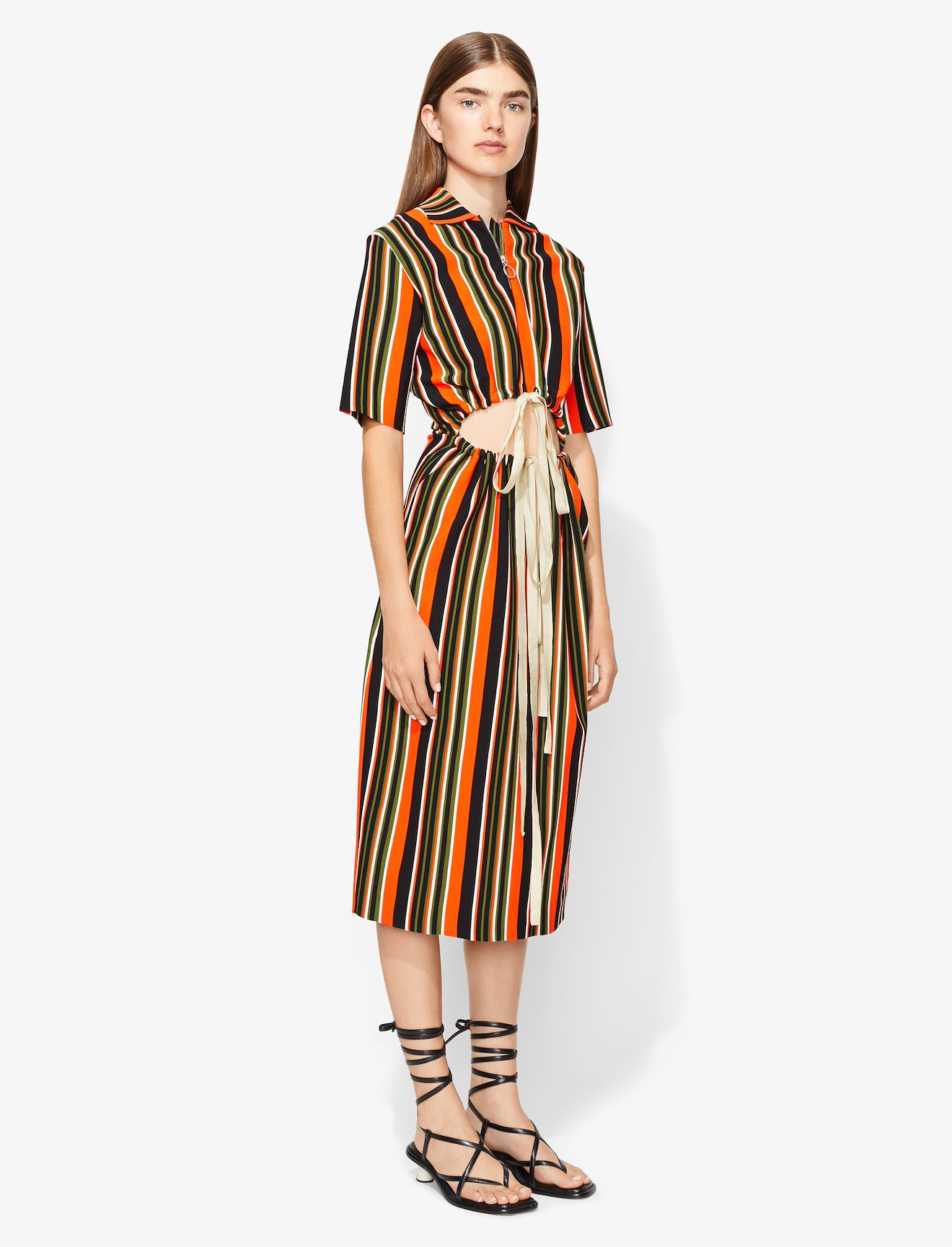 Striped Knit Cut Out Dress #1