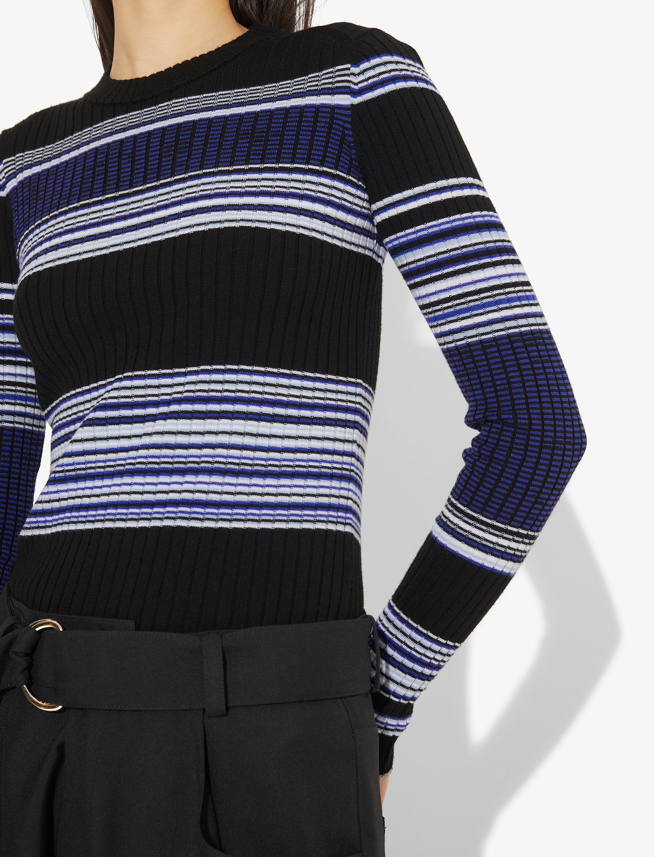 Striped Rib Crewneck Top #3