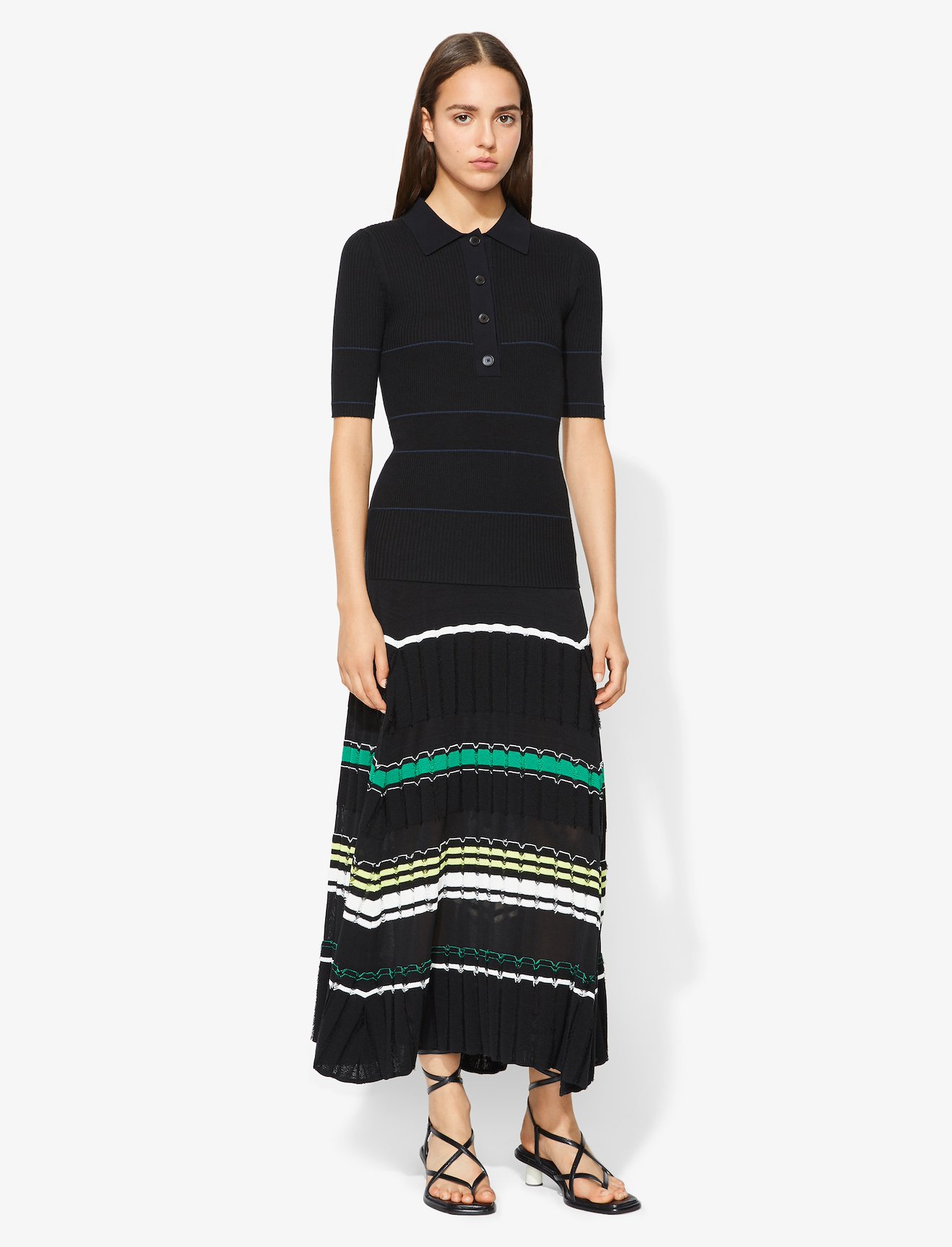 Striped Rib Knit Skirt #1