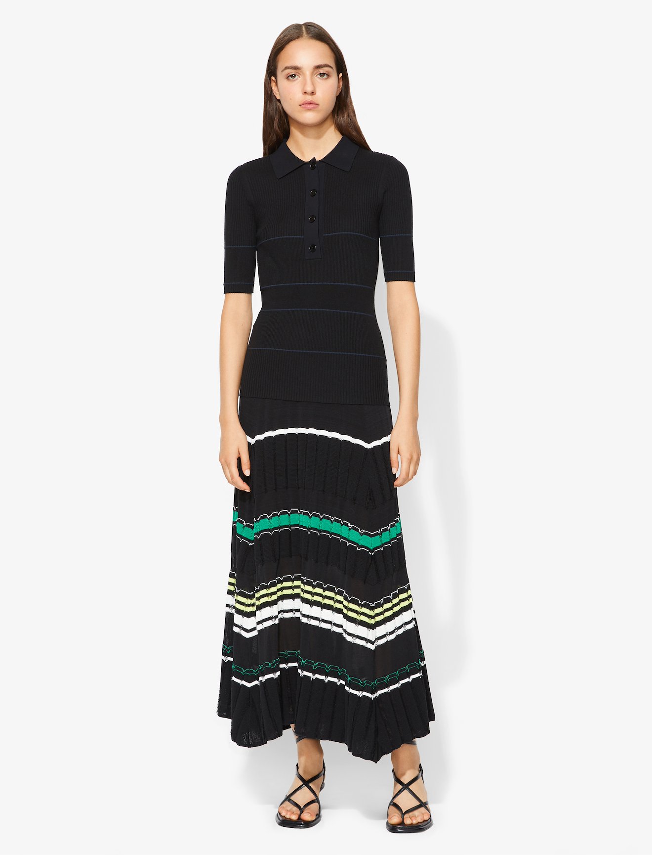 Striped Rib Knit Skirt #2