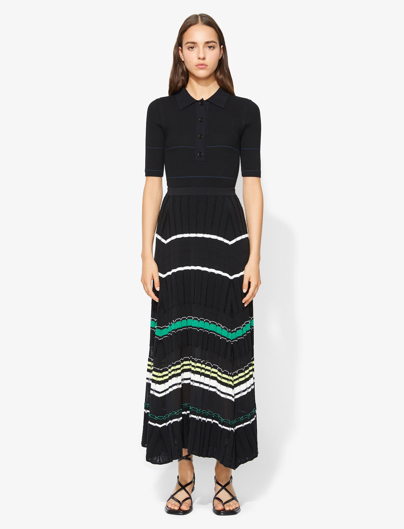 Striped Rib Knit Skirt #4