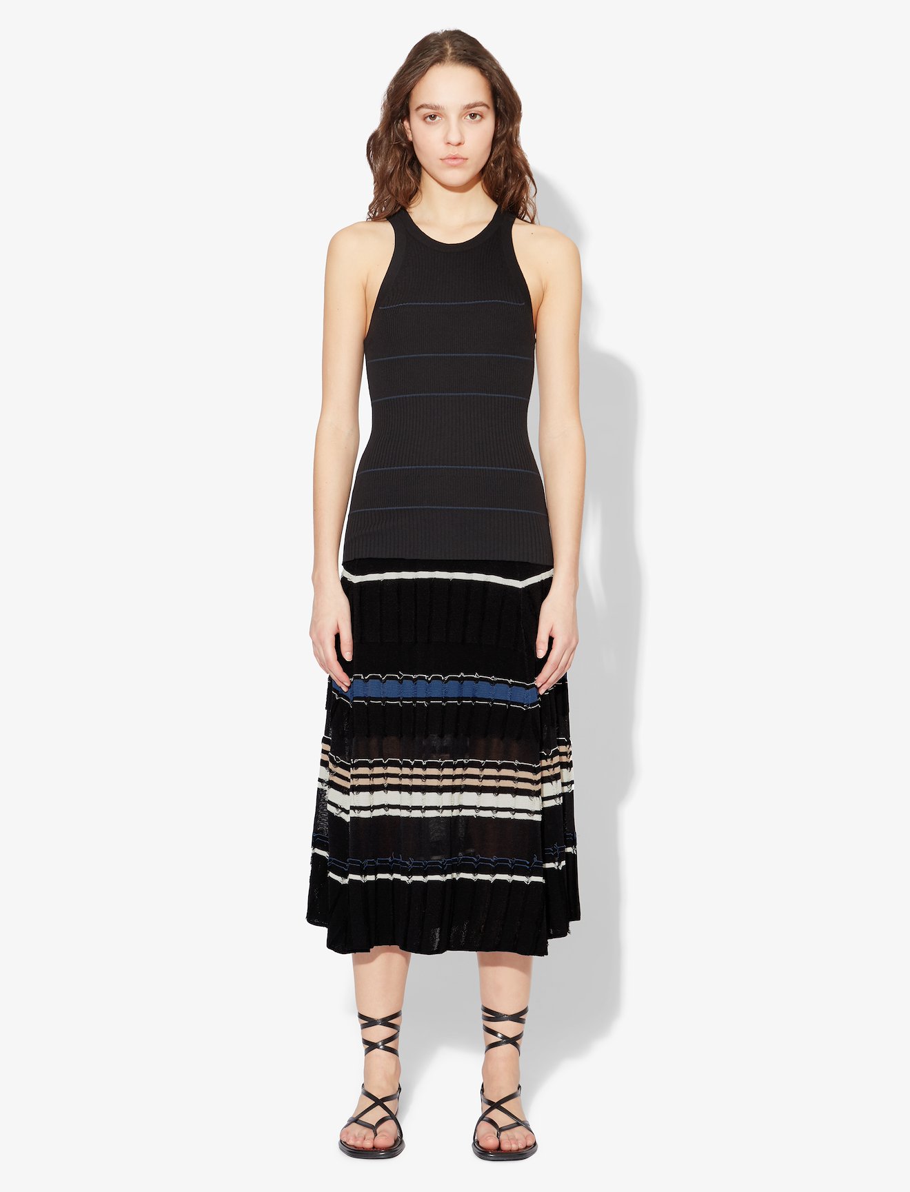 Striped Rib Knit Skirt #1