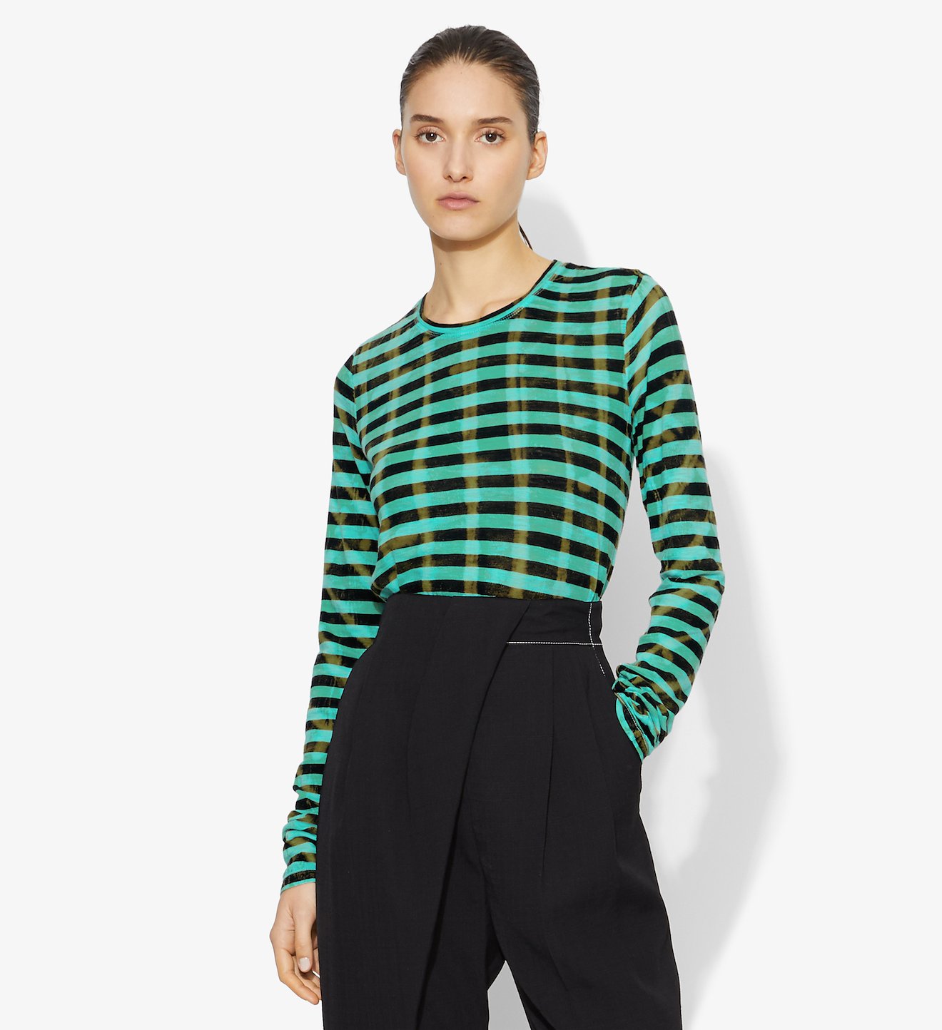 Striped Tie Dye Long Sleeve T-Shirt