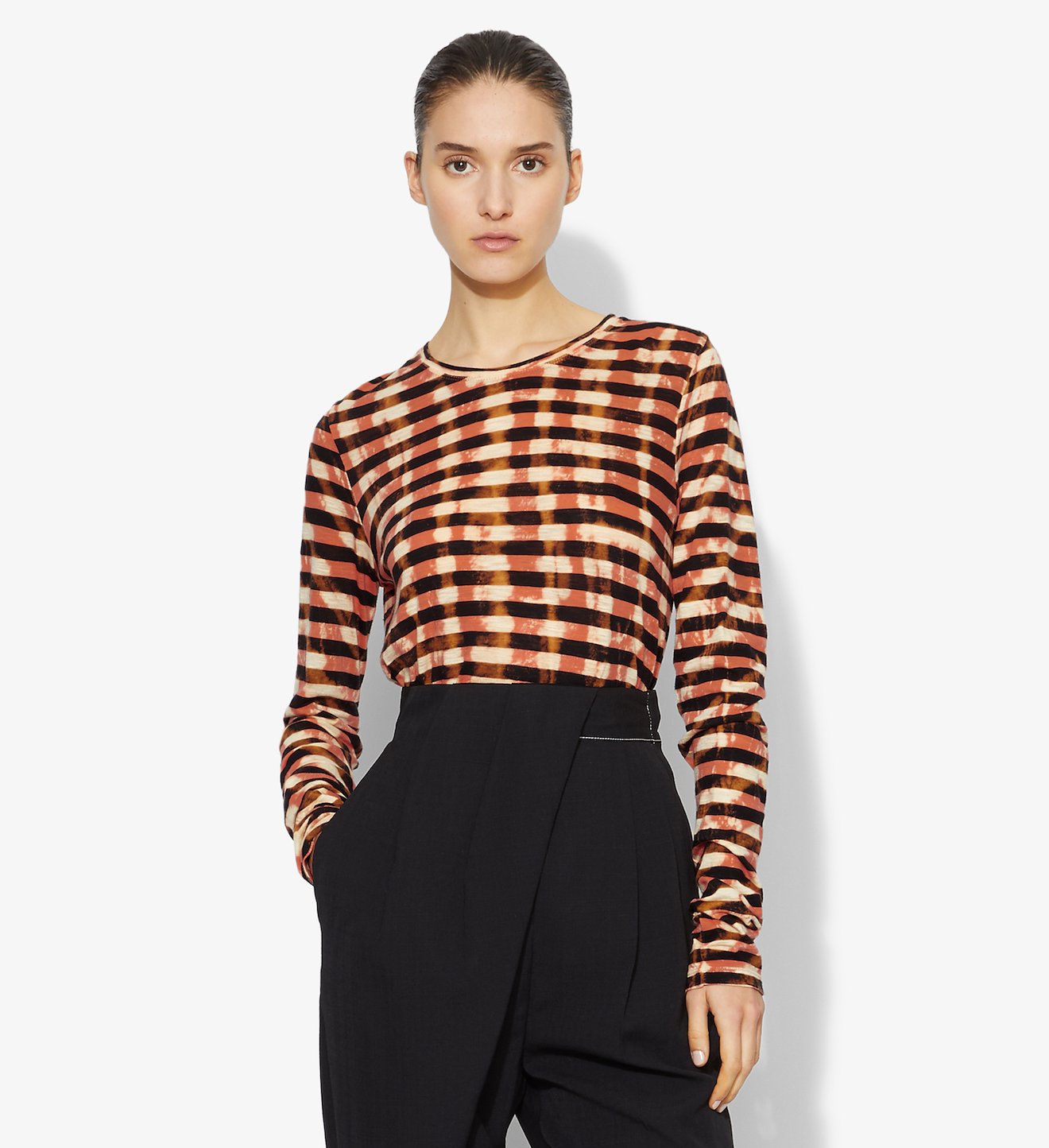 Striped Tie Dye Long Sleeve T-Shirt
