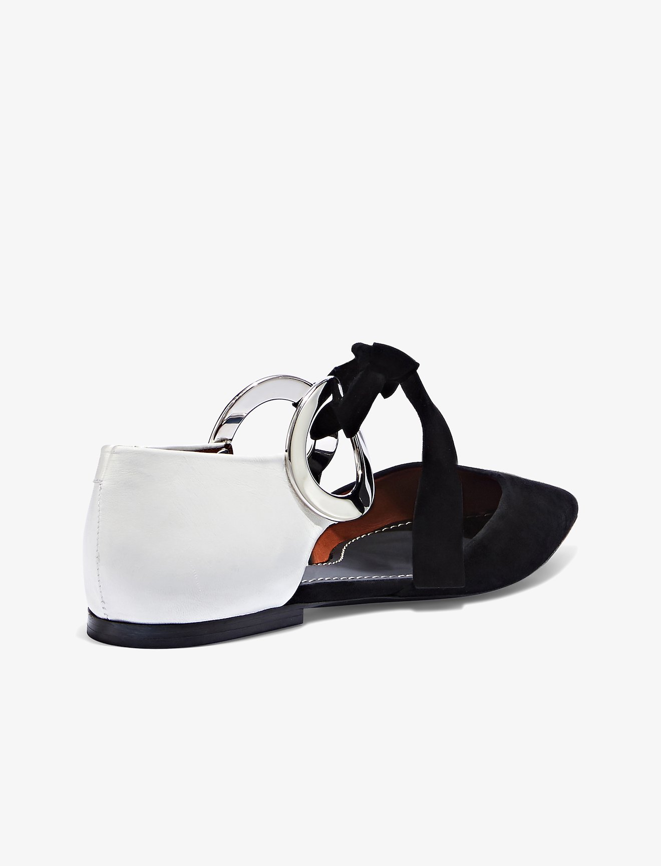 Suede and Leather Grommet D’Orsay Flats #2