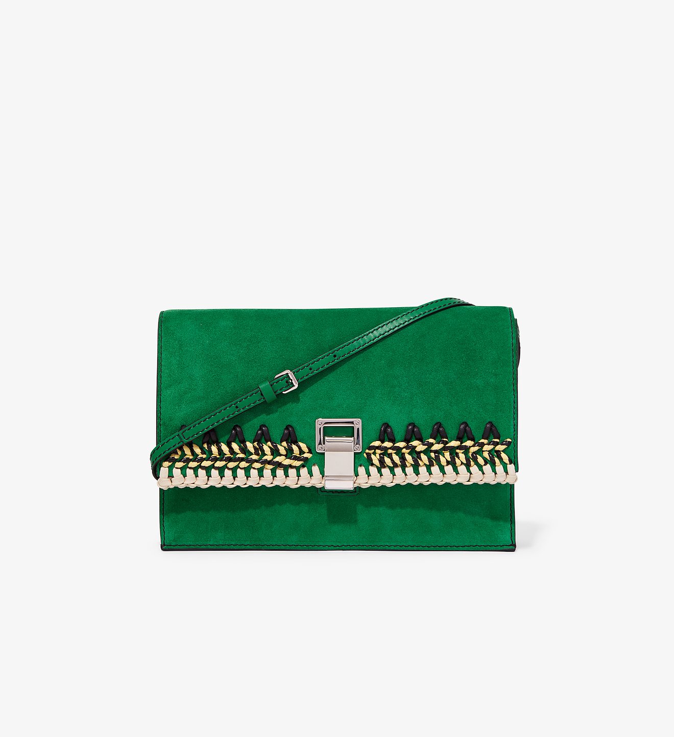 Suede Crochet Small Lunch Bag