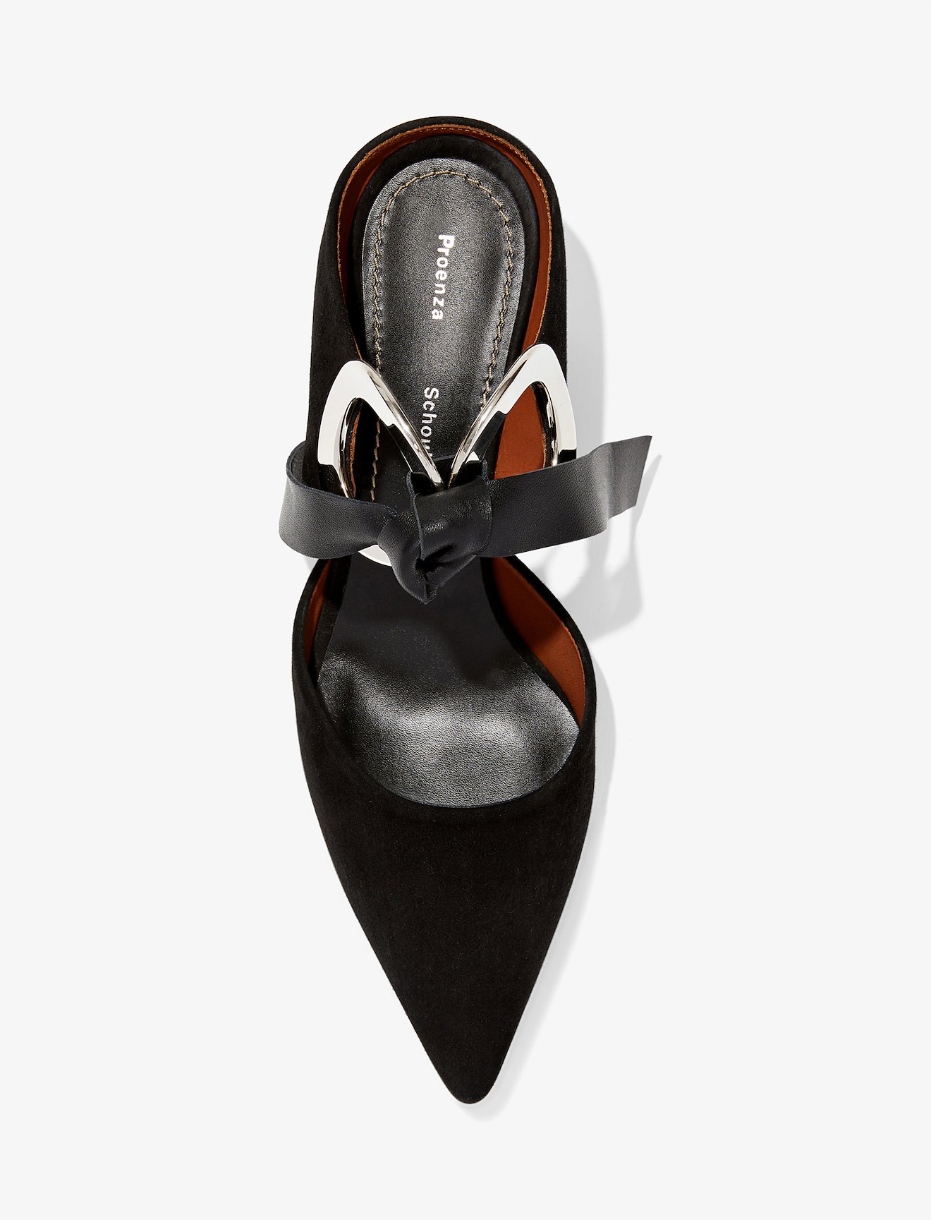 Suede Grommet Block Heel Mules #3