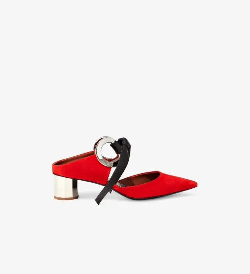 Suede Grommet Mule