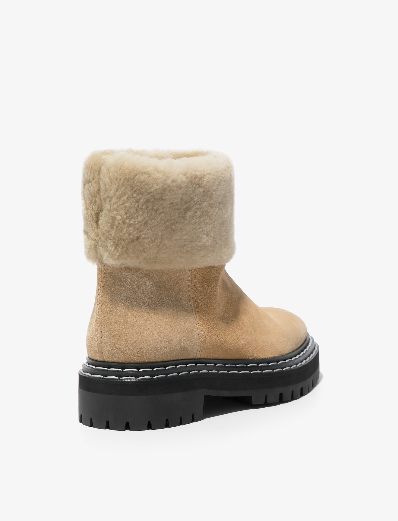 Suede Lug Sole Shearling Ankle Boots #2