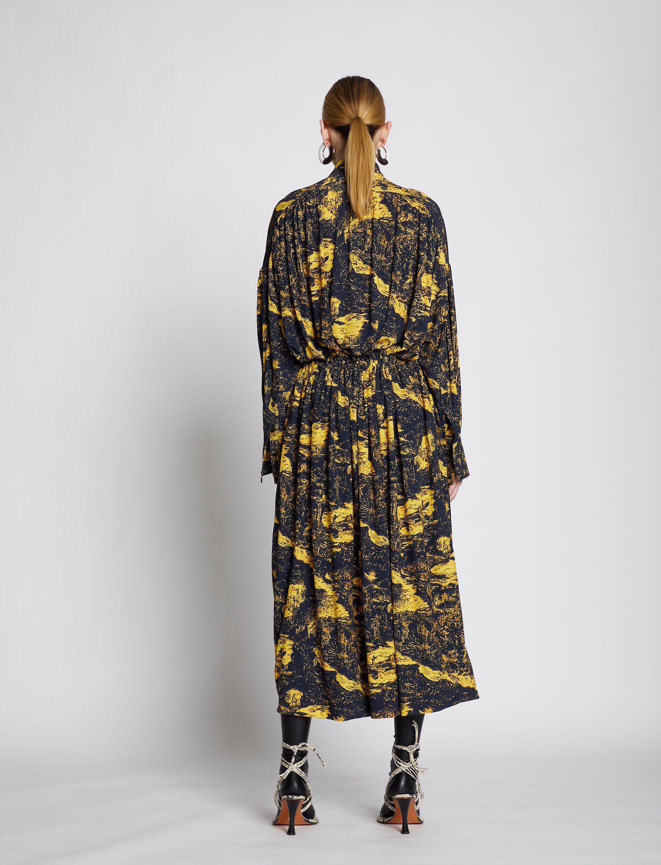 Swirl Print Jersey Shirt Dress #2