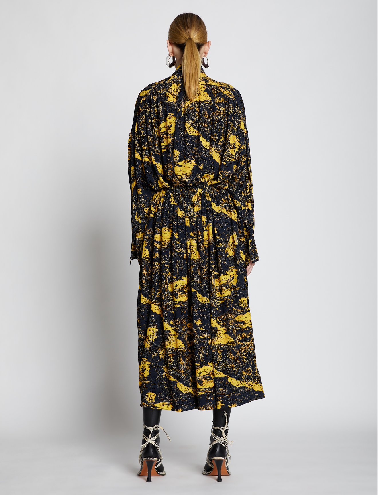 Swirl Print Jersey Shirt Dress #2
