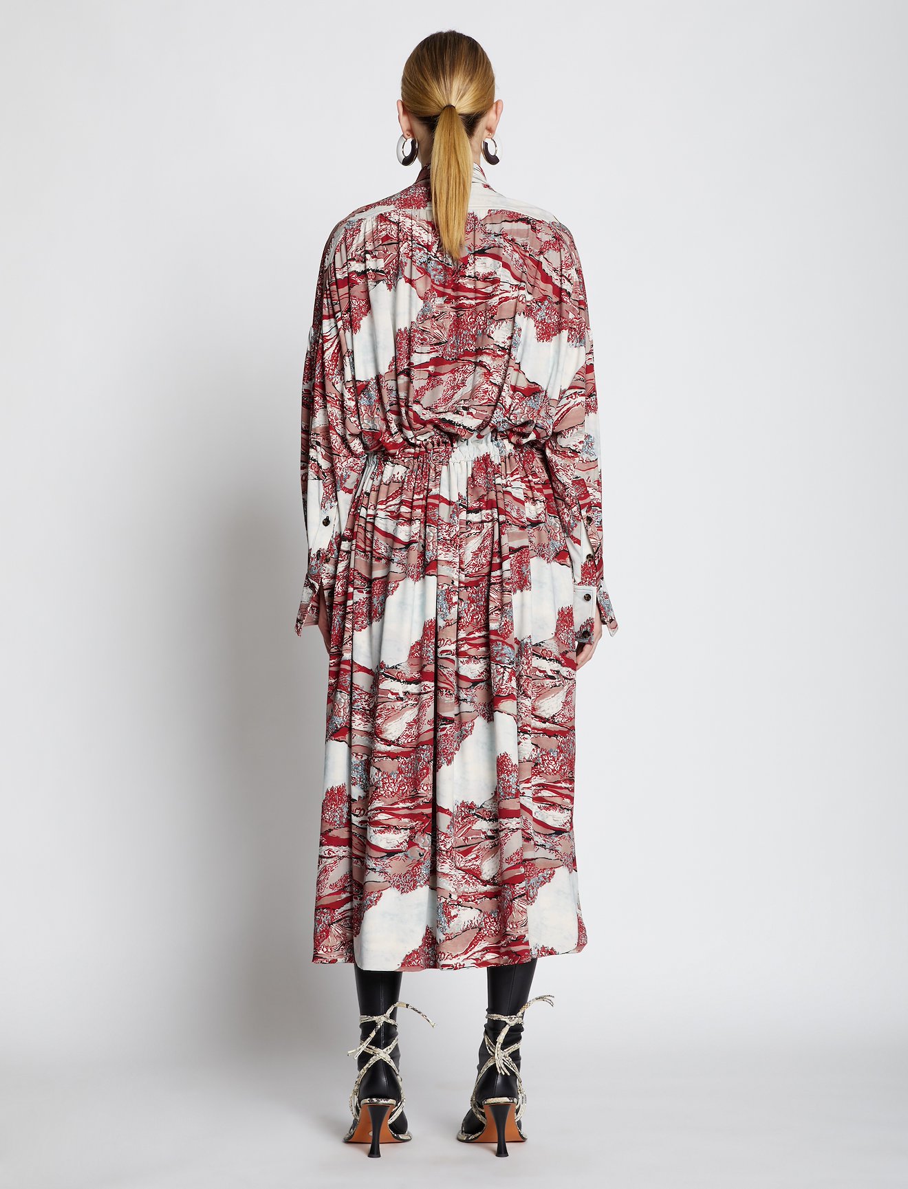 Swirl Print Jersey Shirt Dress #2