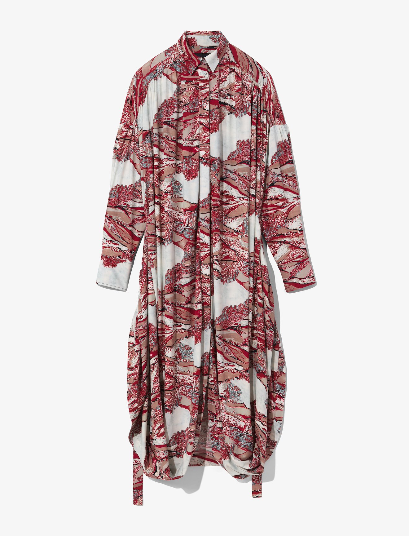 Swirl Print Jersey Shirt Dress #4