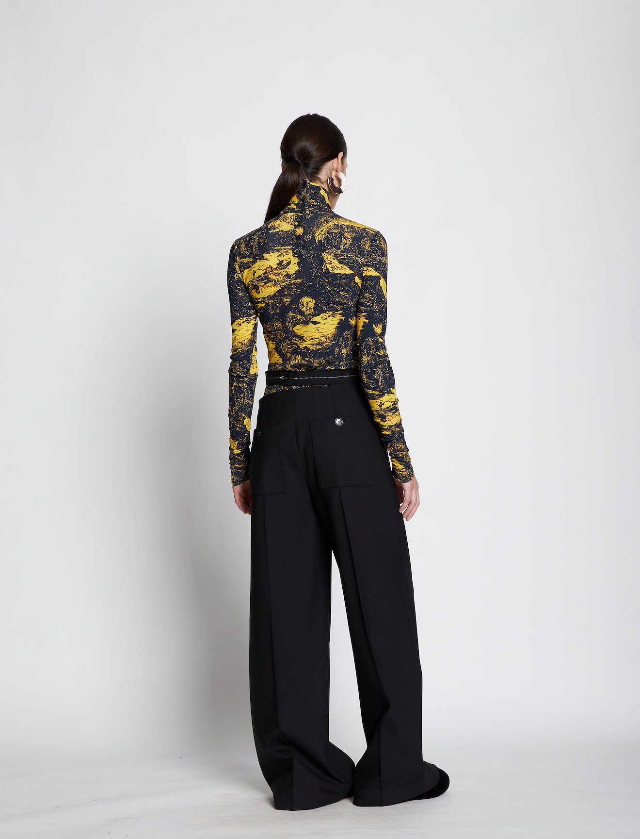 Swirl Print Jersey Turtleneck Top #2