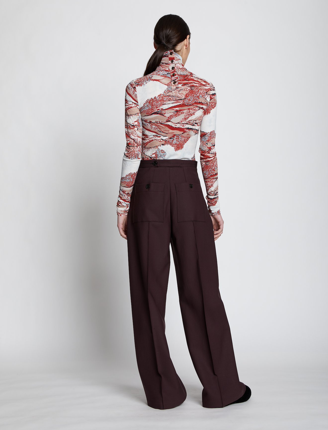 Swirl Print Jersey Turtleneck Top #2