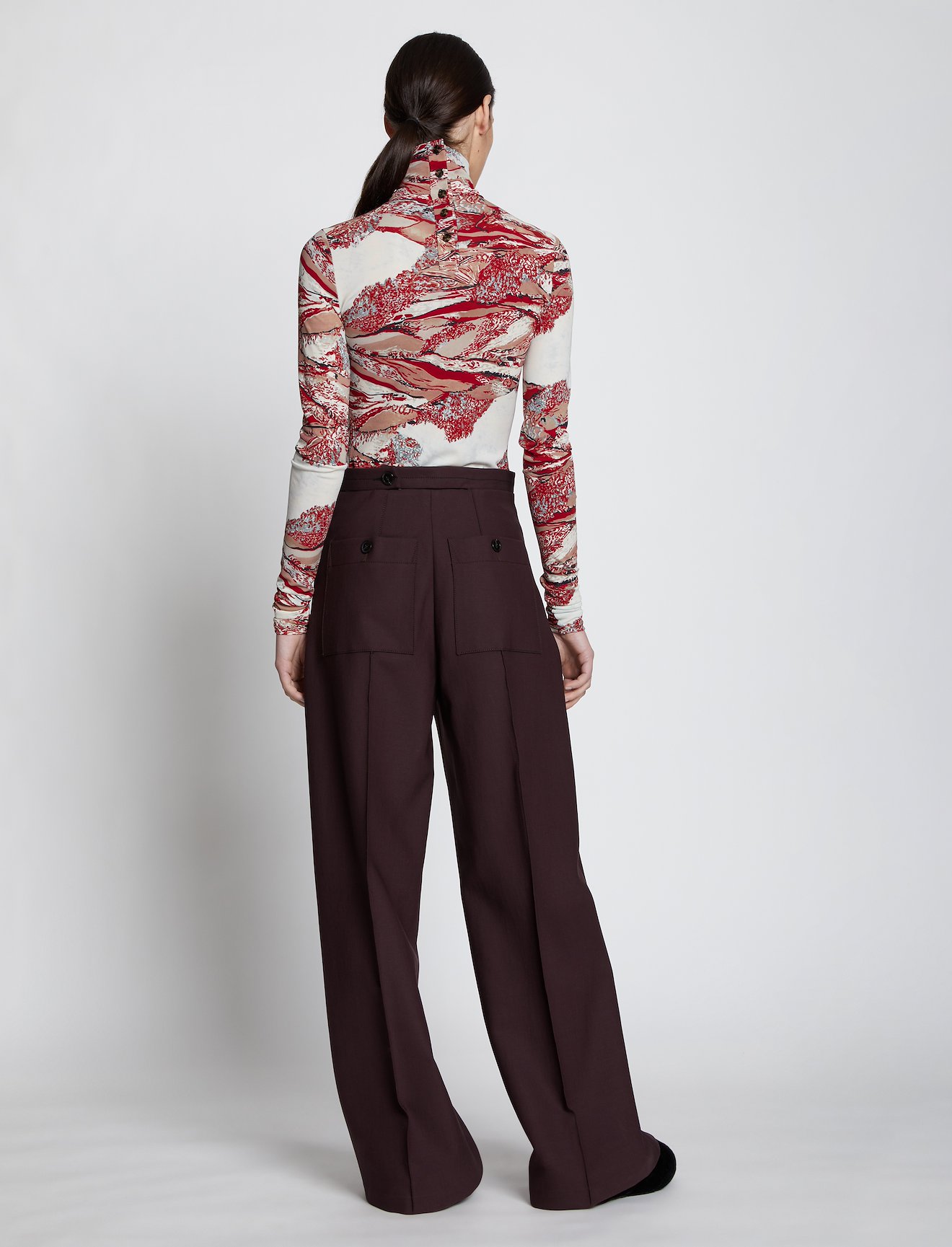 Swirl Print Jersey Turtleneck Top #2