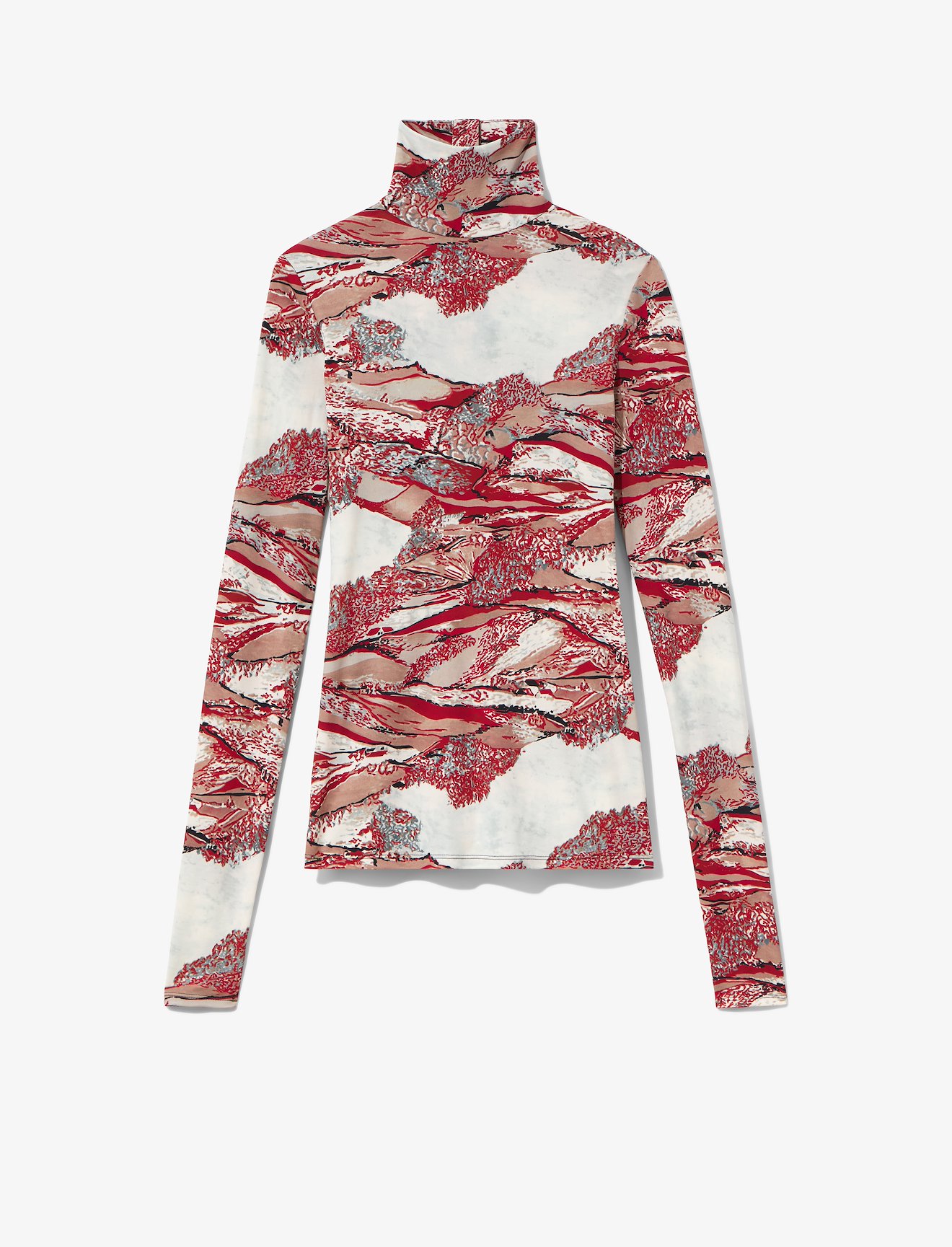 Swirl Print Jersey Turtleneck Top #4