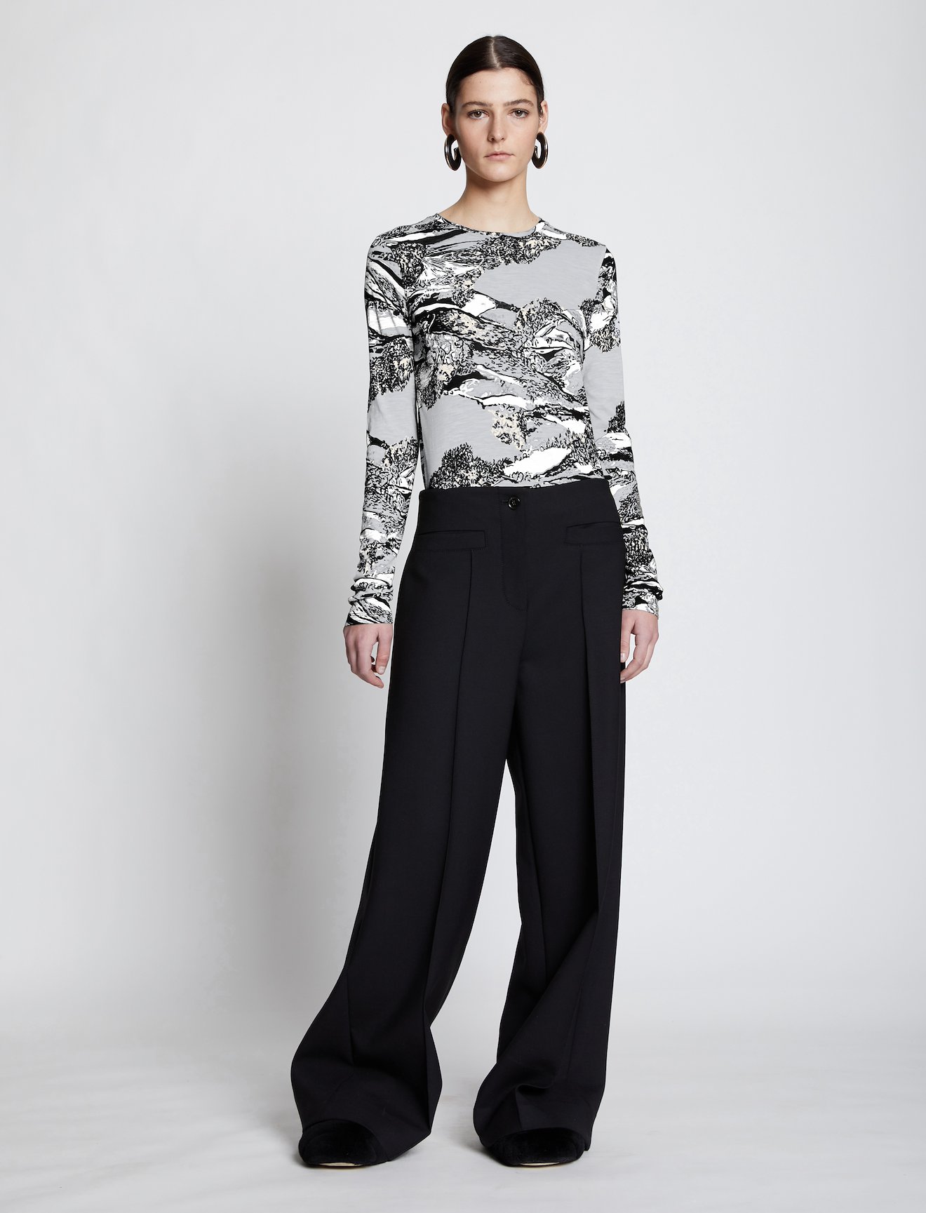 Swirl Print Long Sleeve T-Shirt #1