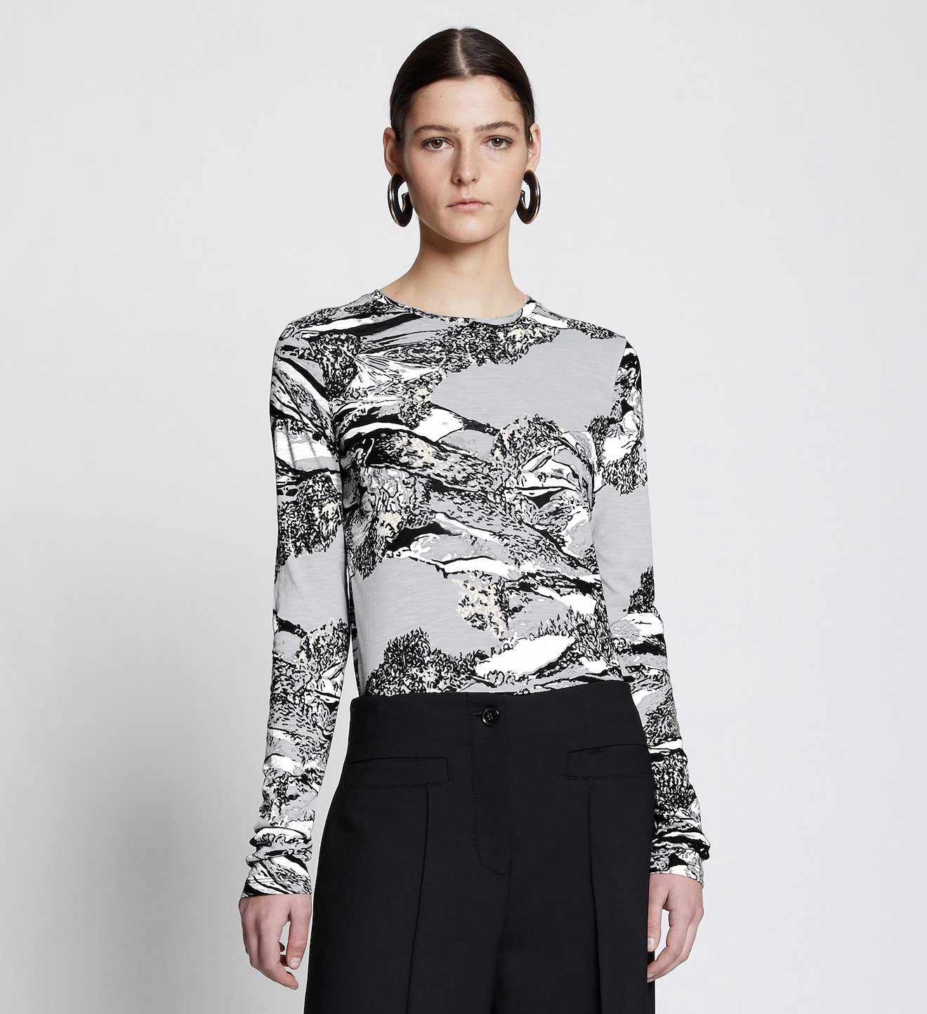 Swirl Print Long Sleeve T-Shirt