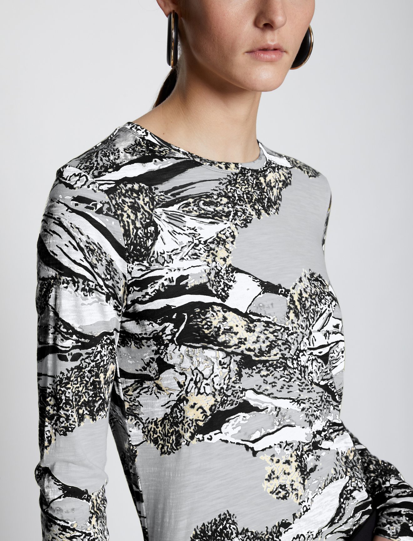 Swirl Print Long Sleeve T-Shirt #3