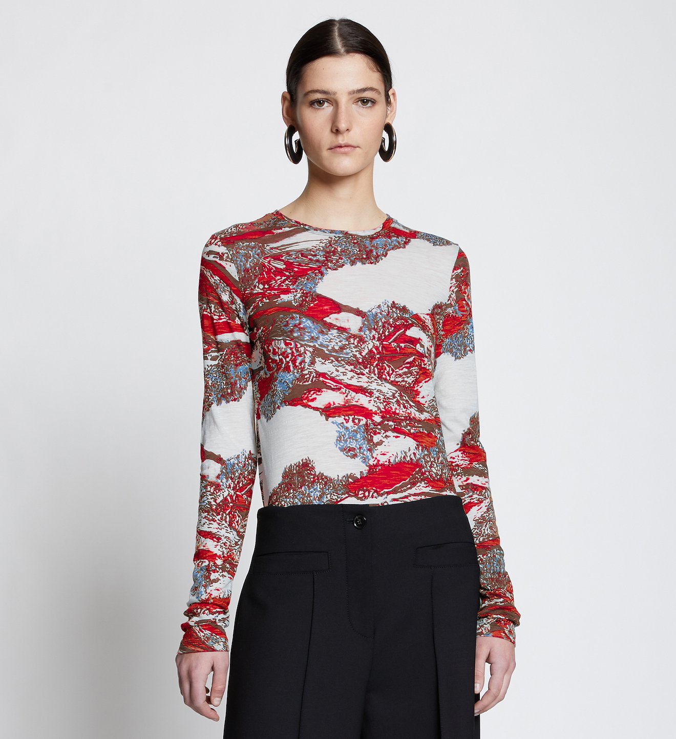 Swirl Print Long Sleeve T-Shirt