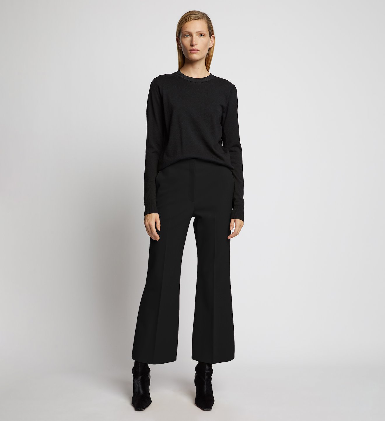 Technical Wool Crop Flare Pants