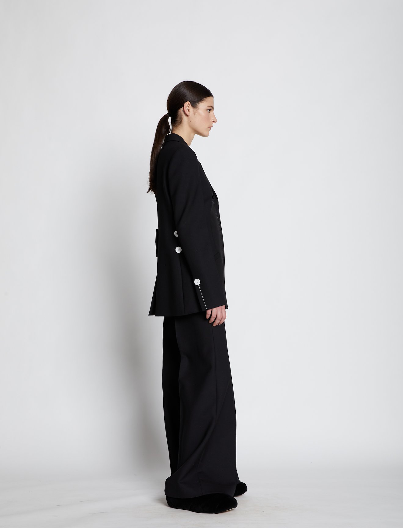 Technical Wool Long Line Blazer #1