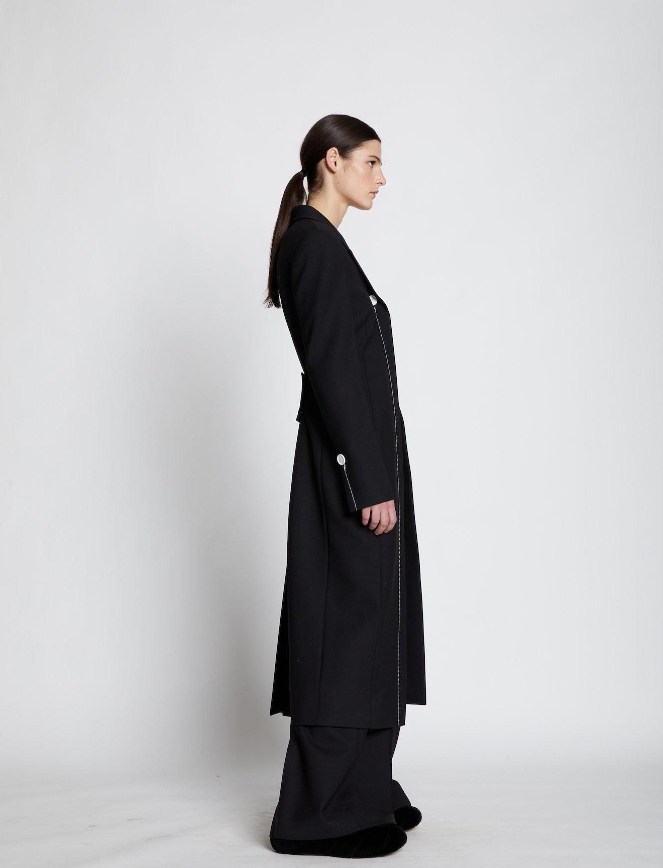 Technical Wool Long Line Coat #1