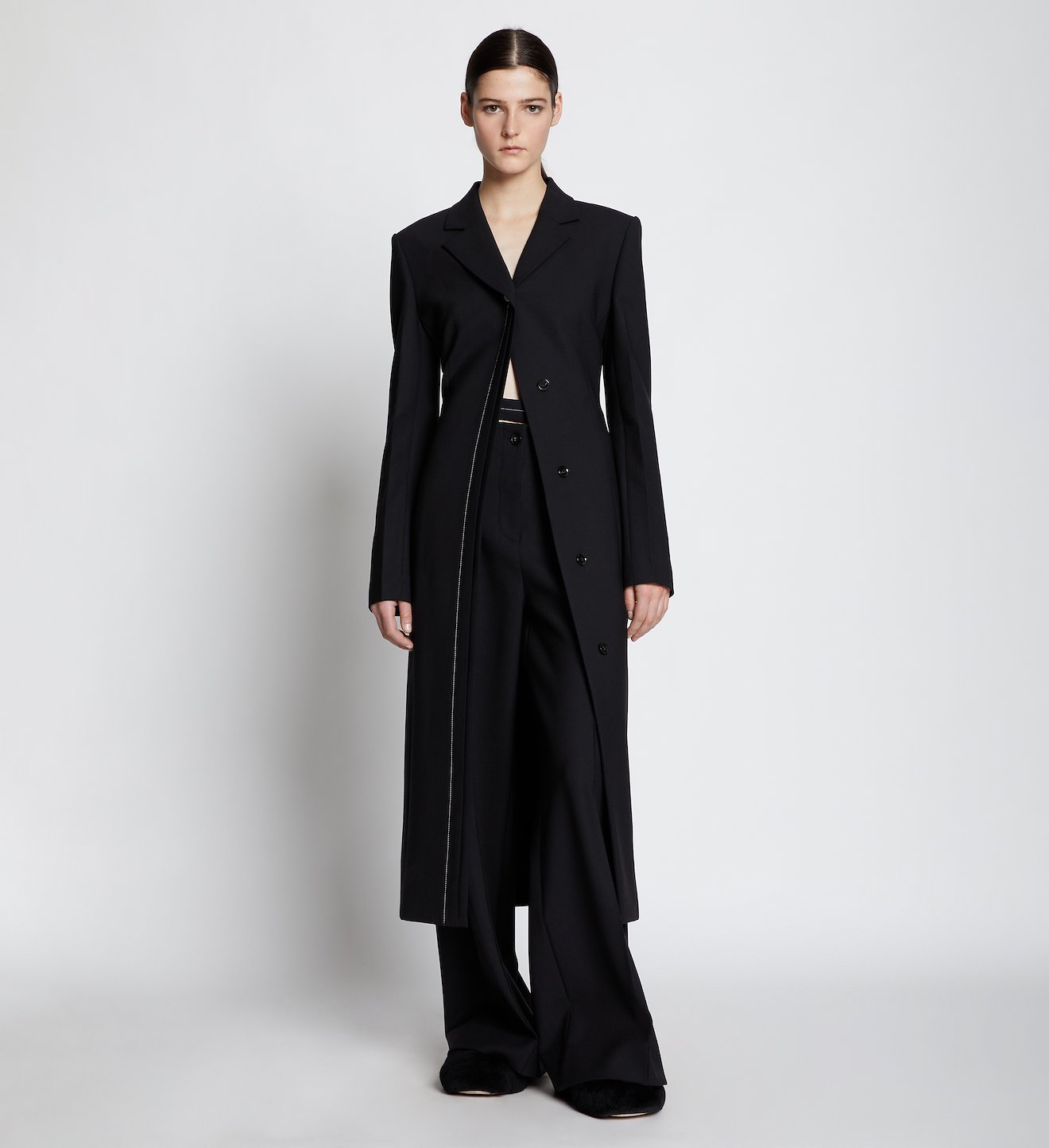 Technical Wool Long Line Coat