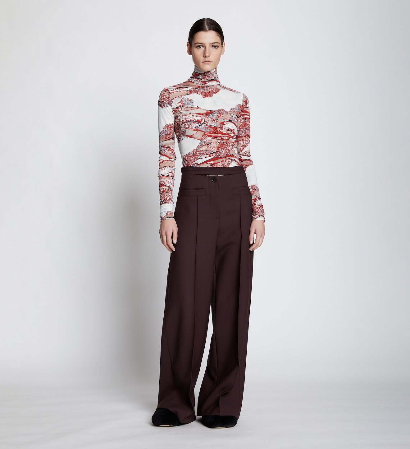 Technical Wool Slashed Waist Pants