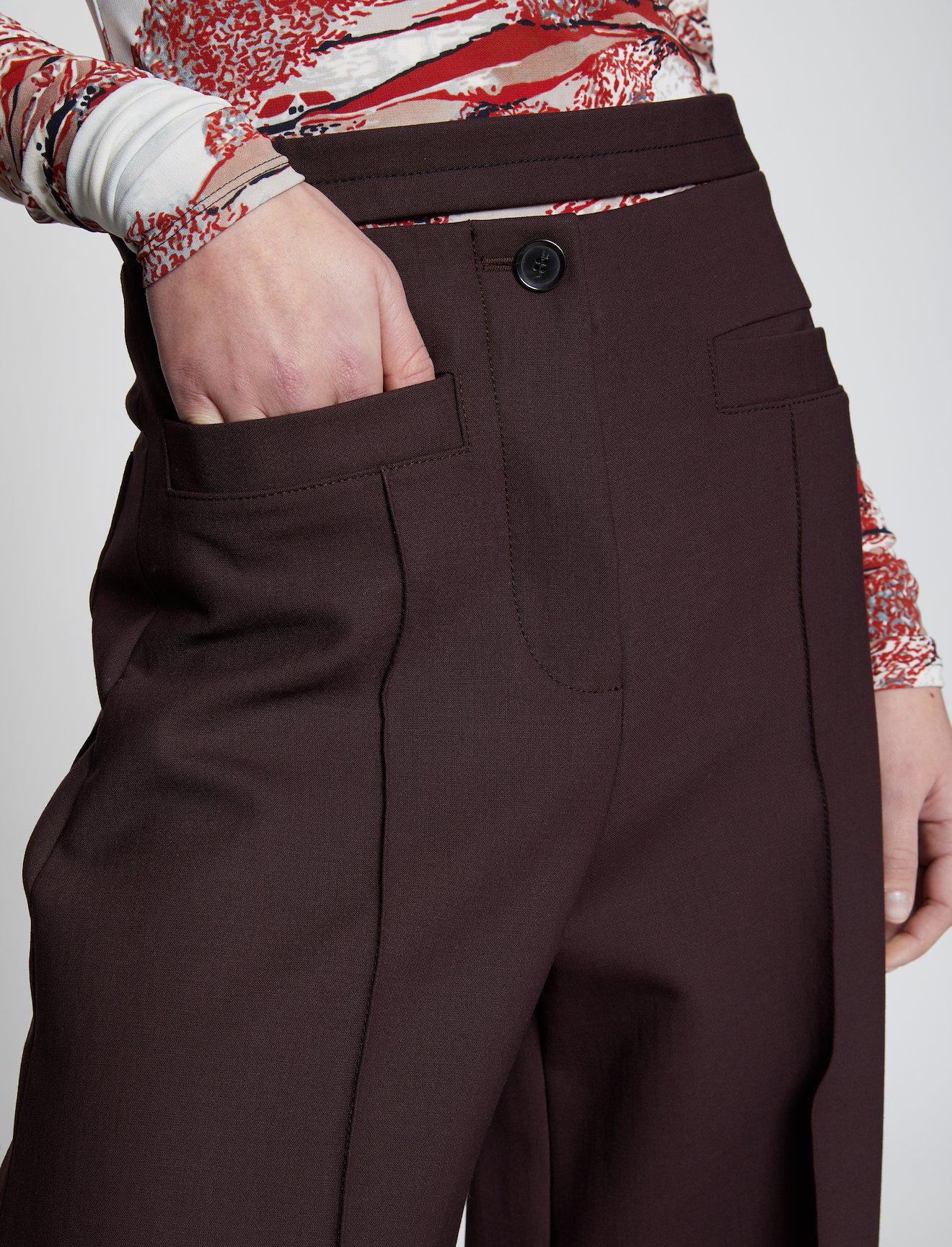 Technical Wool Slashed Waist Pants #3