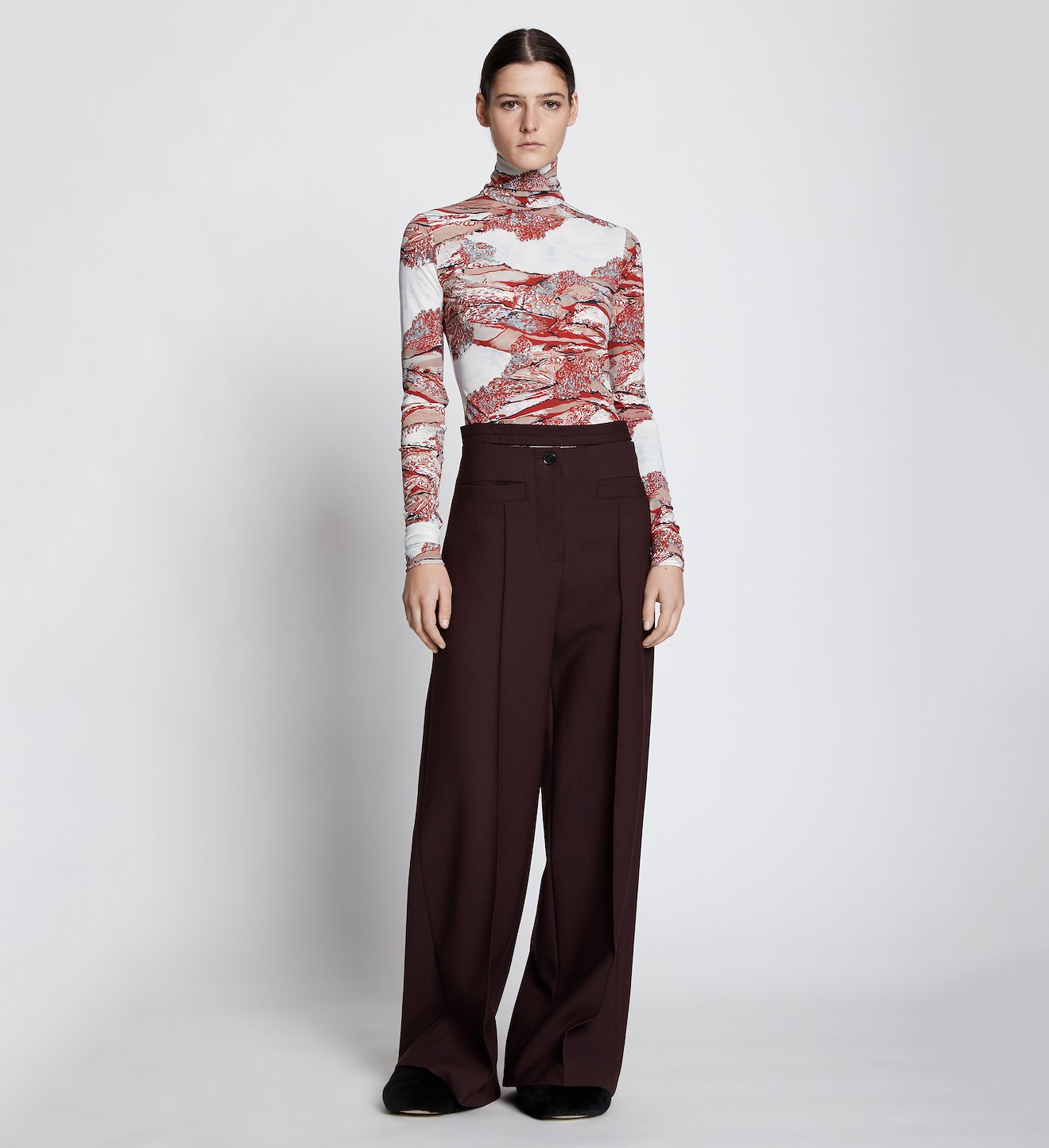 Technical Wool Slashed Waist Pants