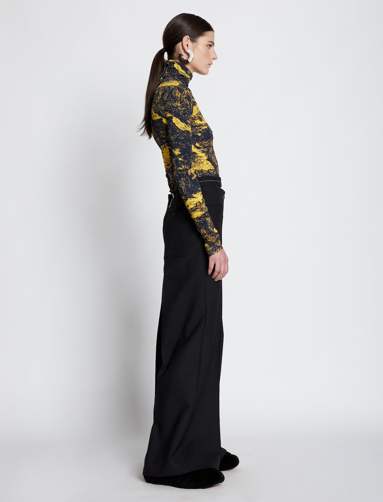 Technical Wool Slashed Waist Pants #1