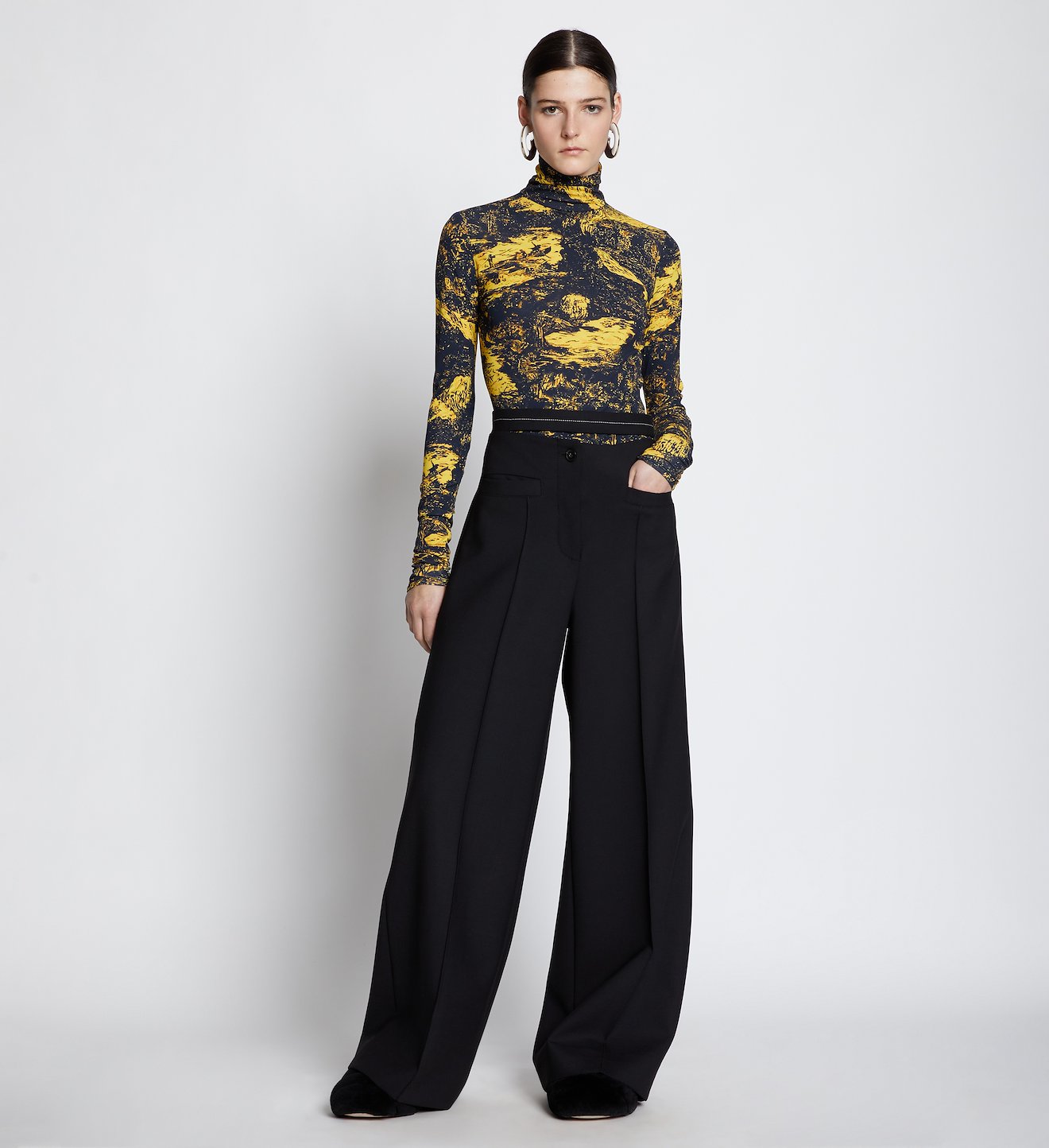 Technical Wool Slashed Waist Pants
