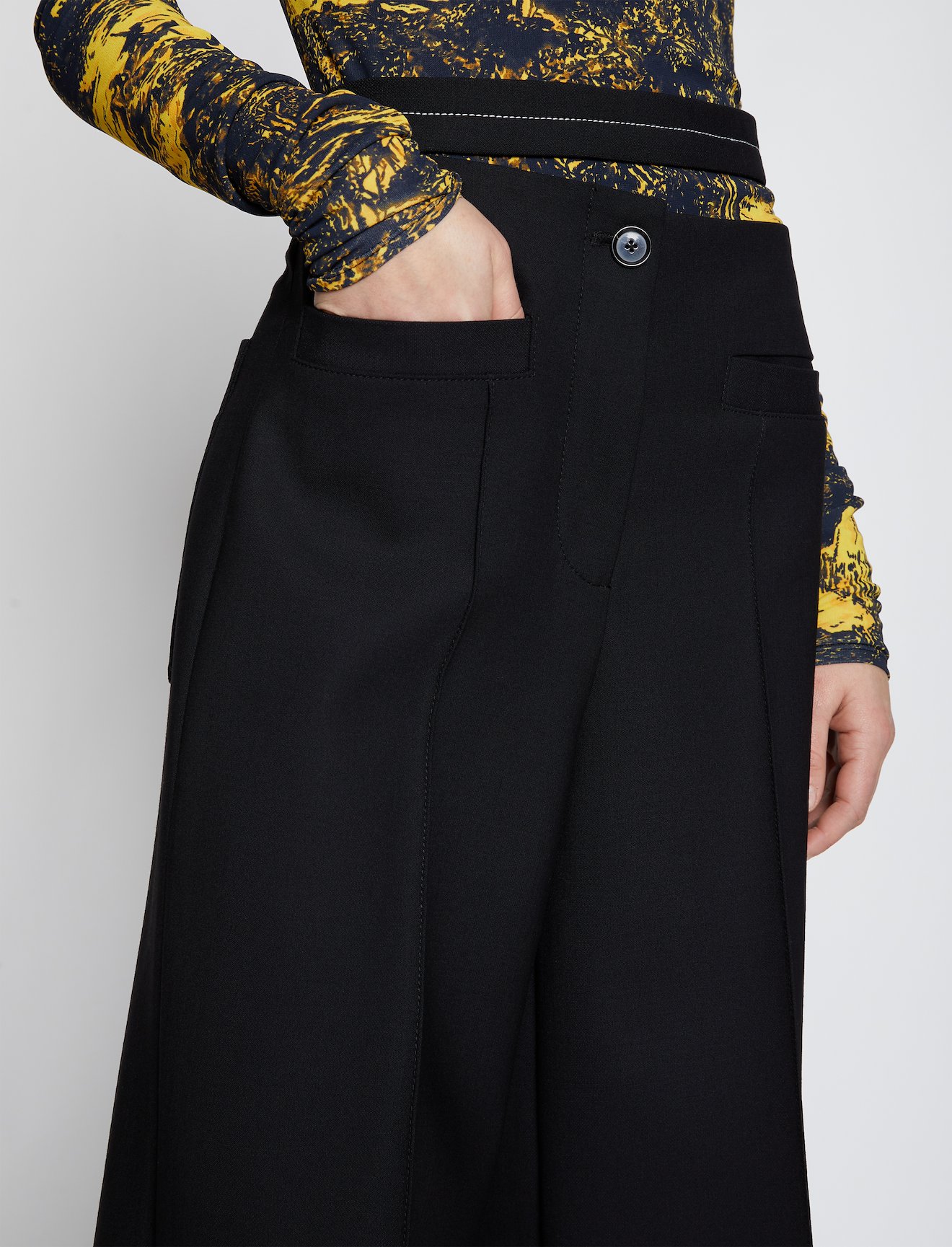 Technical Wool Slashed Waist Pants #3