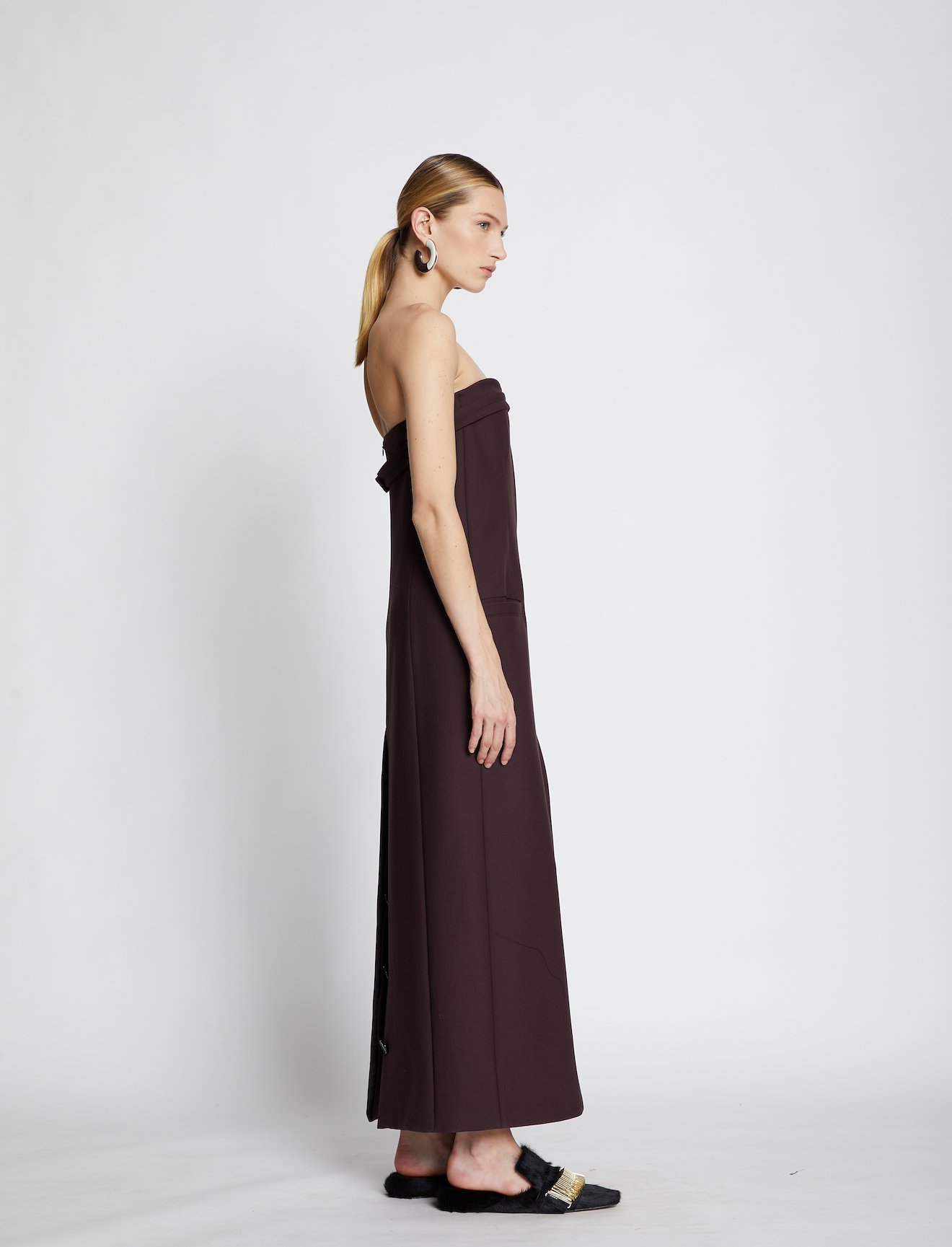 Technical Wool Strapless Dress #1