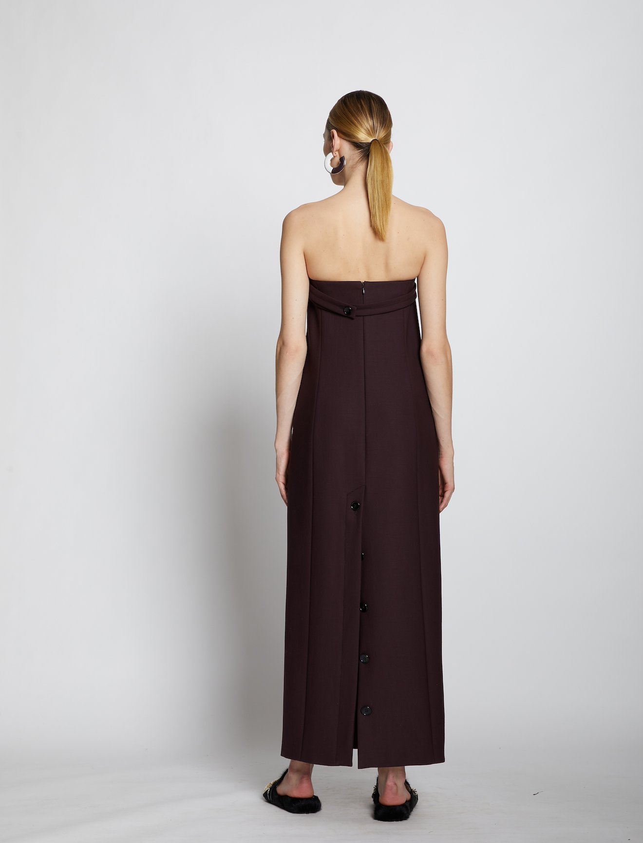 Technical Wool Strapless Dress #2