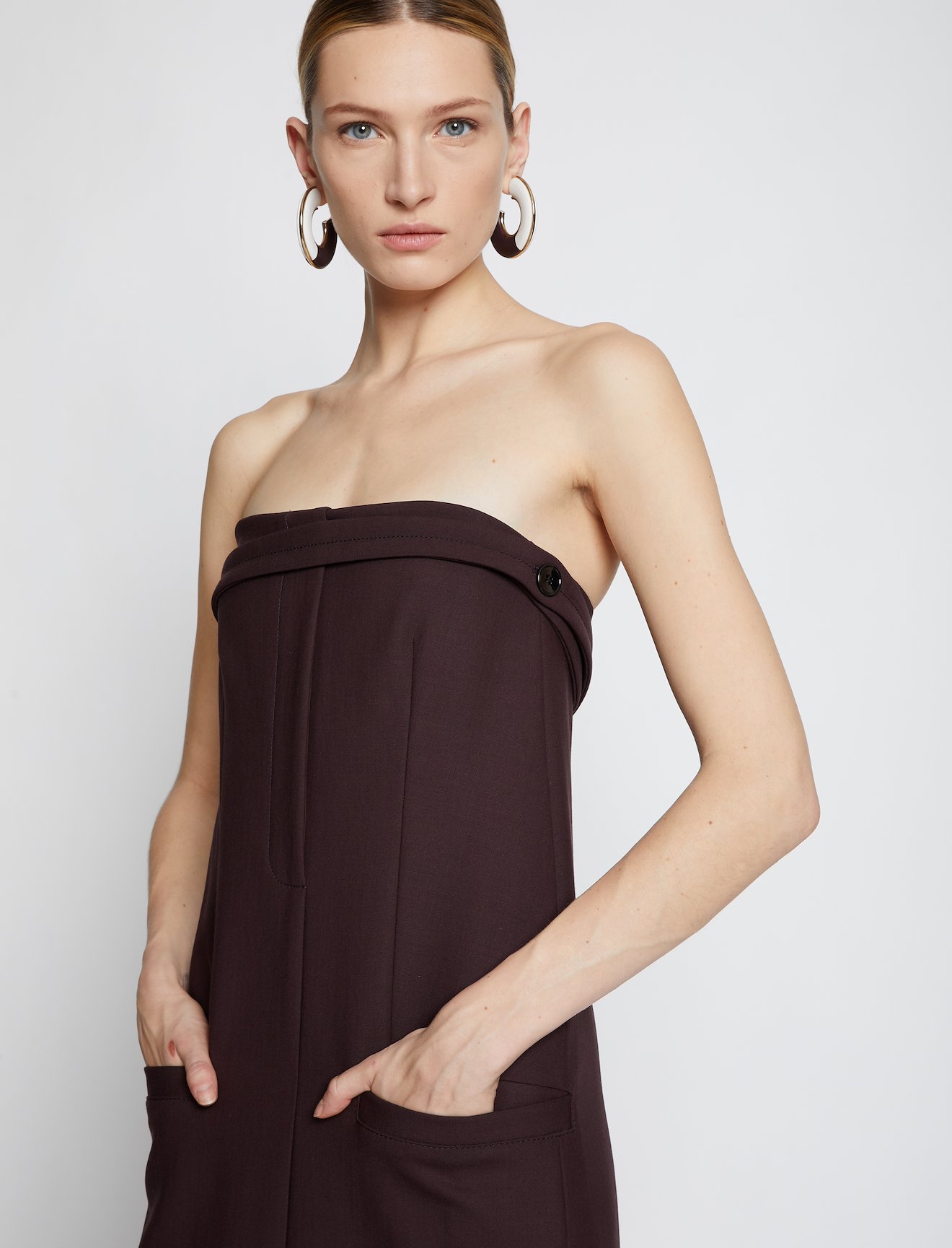 Technical Wool Strapless Dress #3